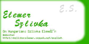 elemer szlivka business card